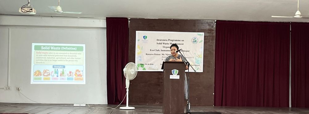 Nijwm Basumatary, Assistant Professor, Department of Environmental Science, St John College, Dimapur.